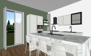 Villa unifamigliare_Vista cucina_Modellazione 3D con software BIM Edificius